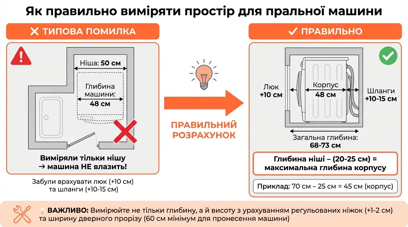 простір для пральної машини