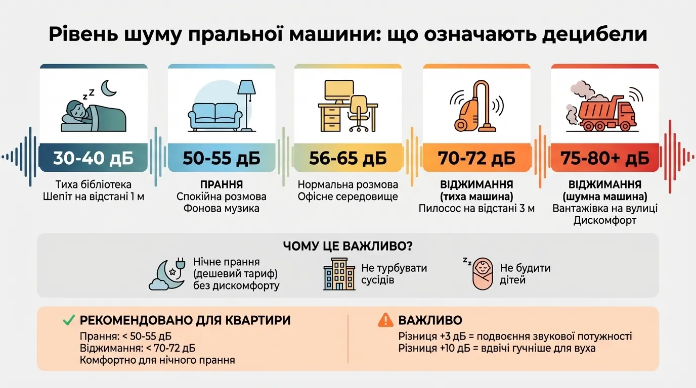 рівні шуму пральної машини