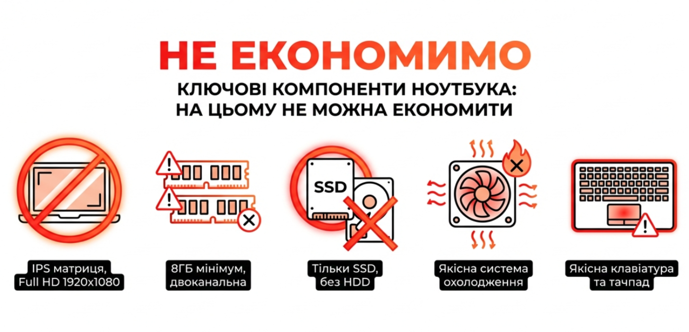 ключевые компоненты ноутбука