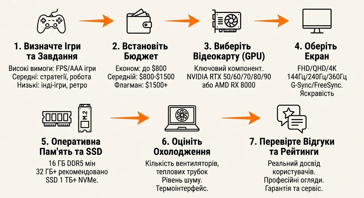 шлях вибору ігрового ноутбука