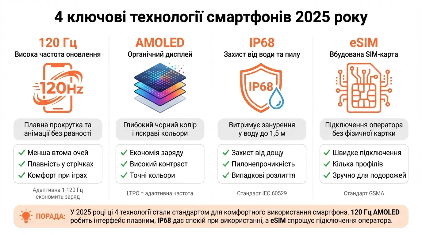 ключові технології смартфонів