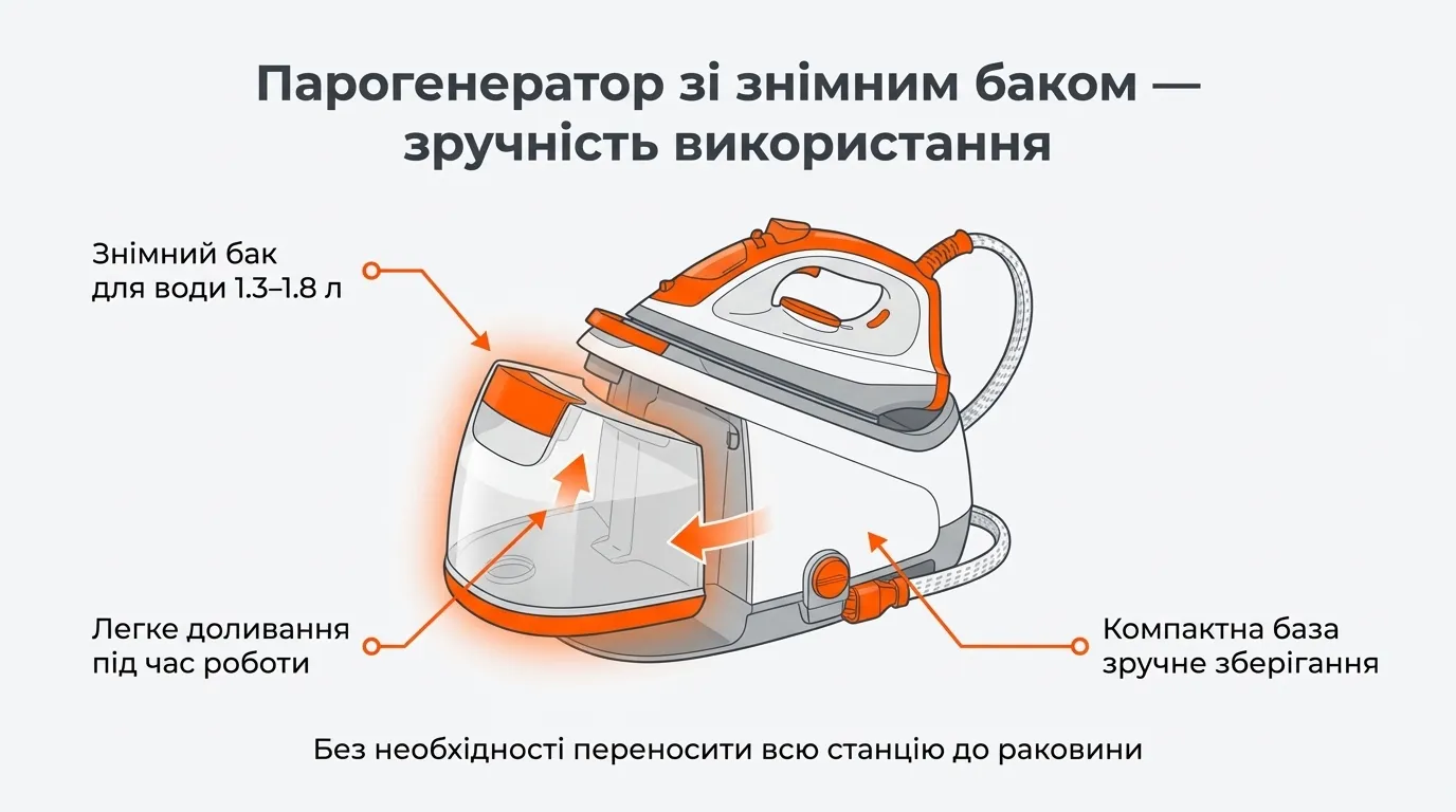 парогенератор зі знімним баком