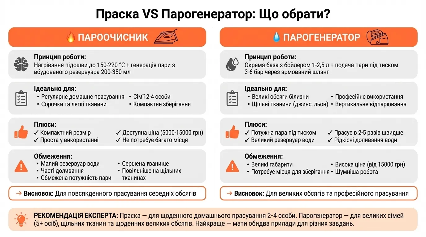 праска vs парогенератор