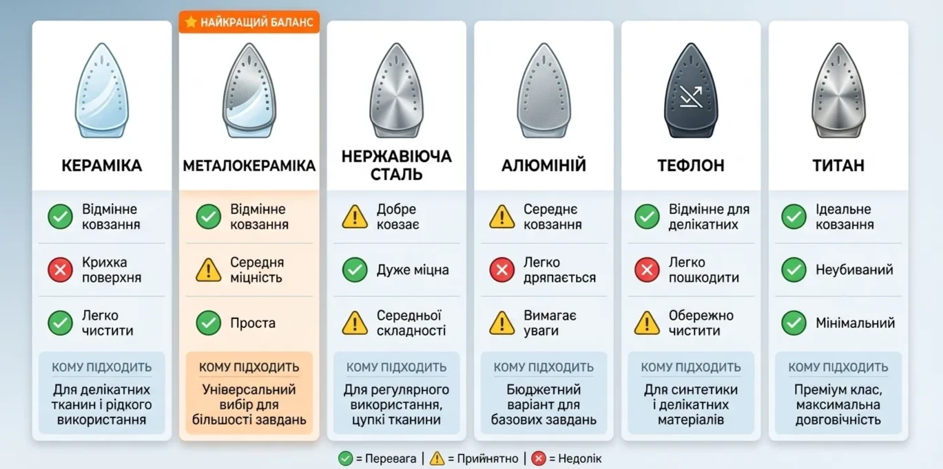 типи підошв прасок