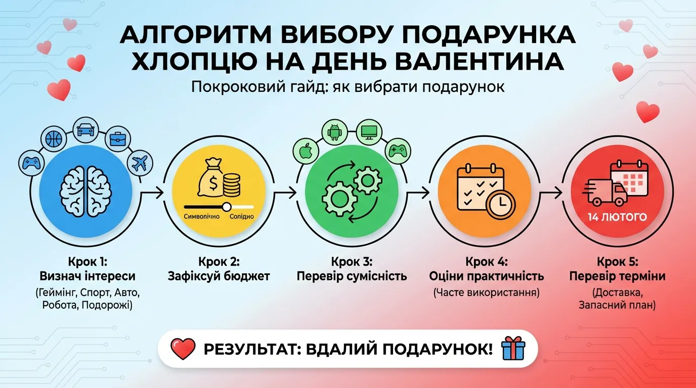 Алгоритм вибору подарунка хлопцю на День Валентина