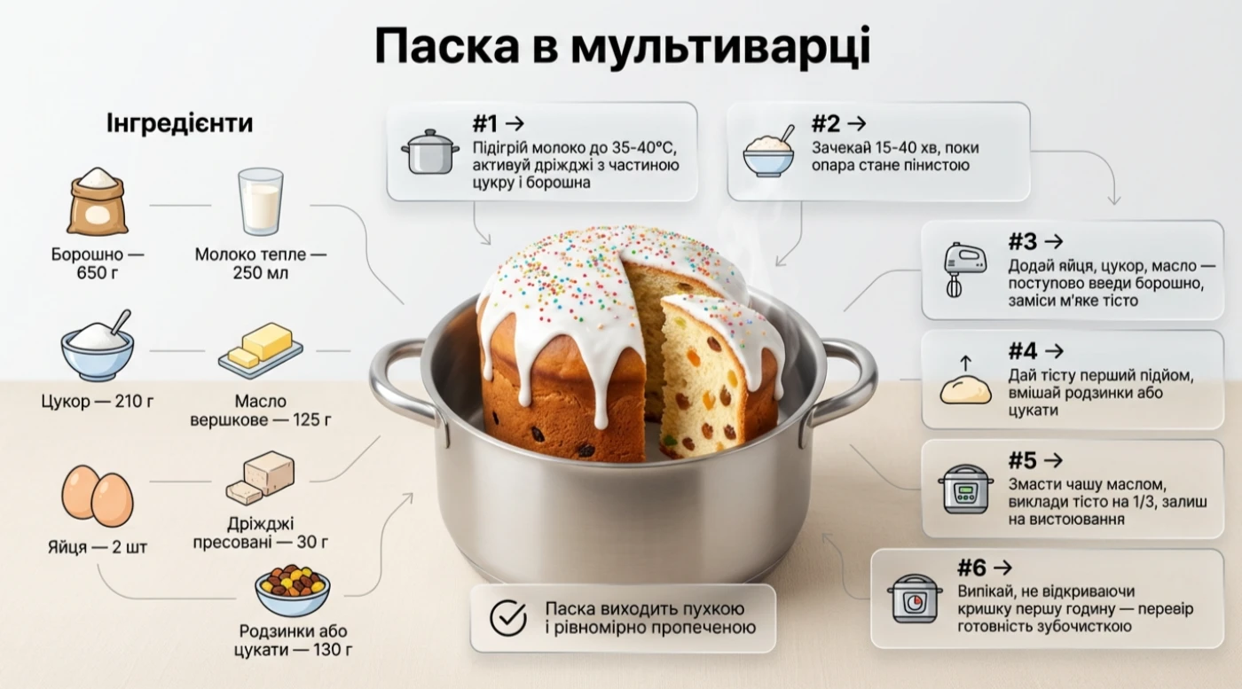 рецепт паски в мультиварці