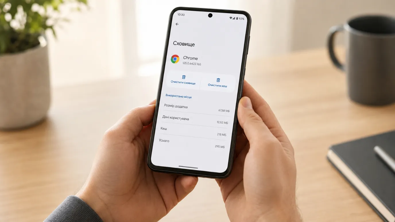 очищення кешу chrome