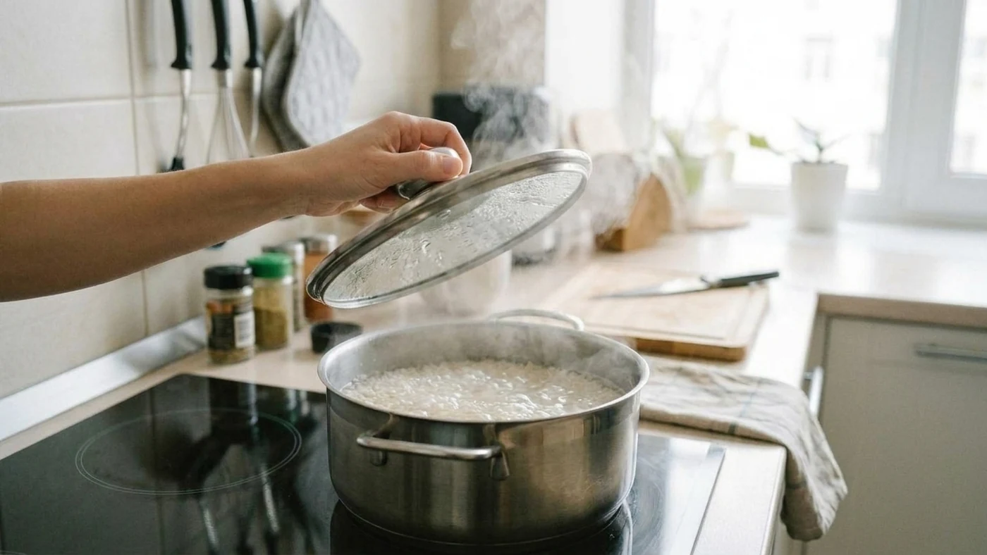 як варити рис покроково на плиті