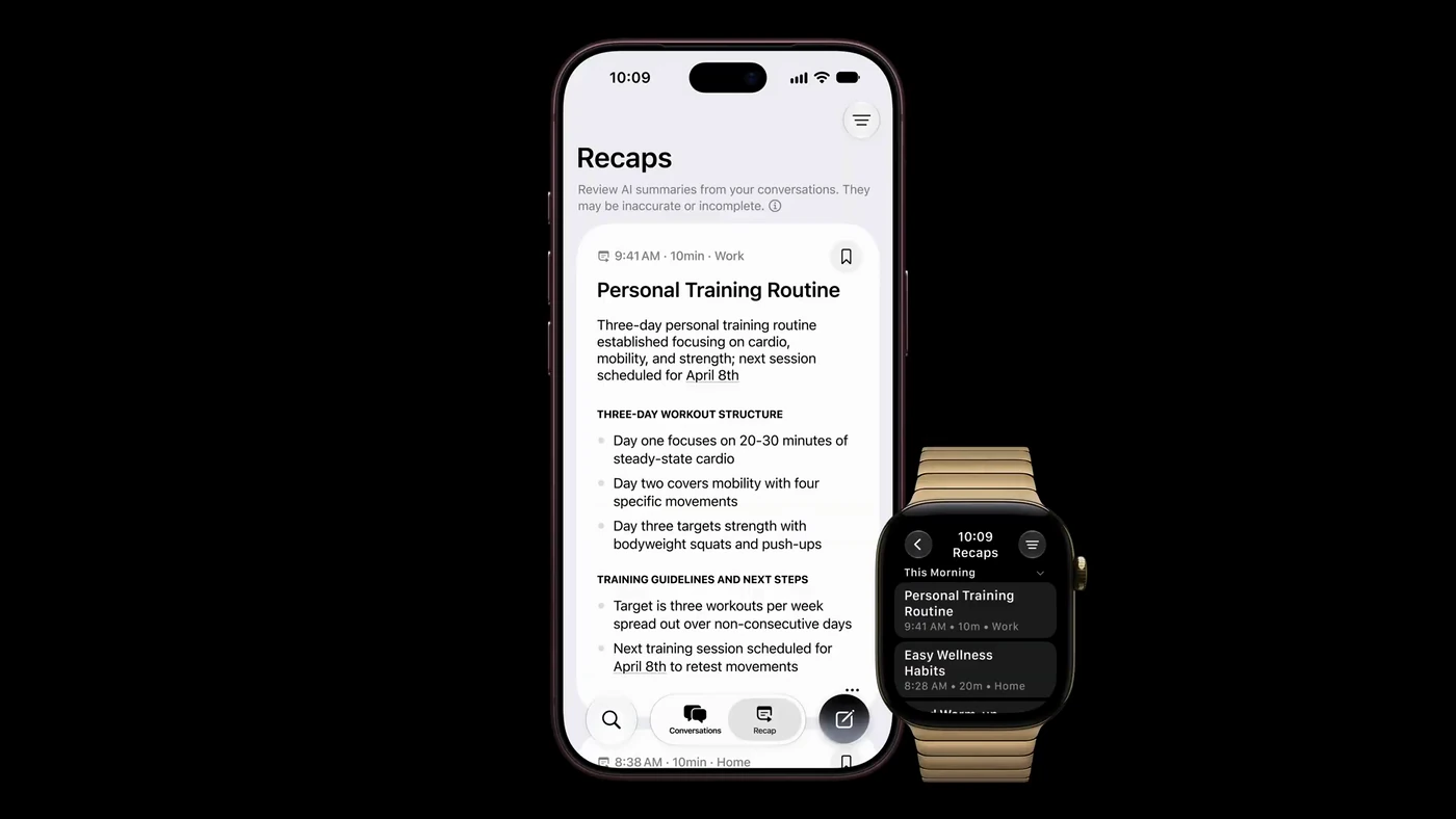 Siri Recap: конспекти розмов на Apple Watch
