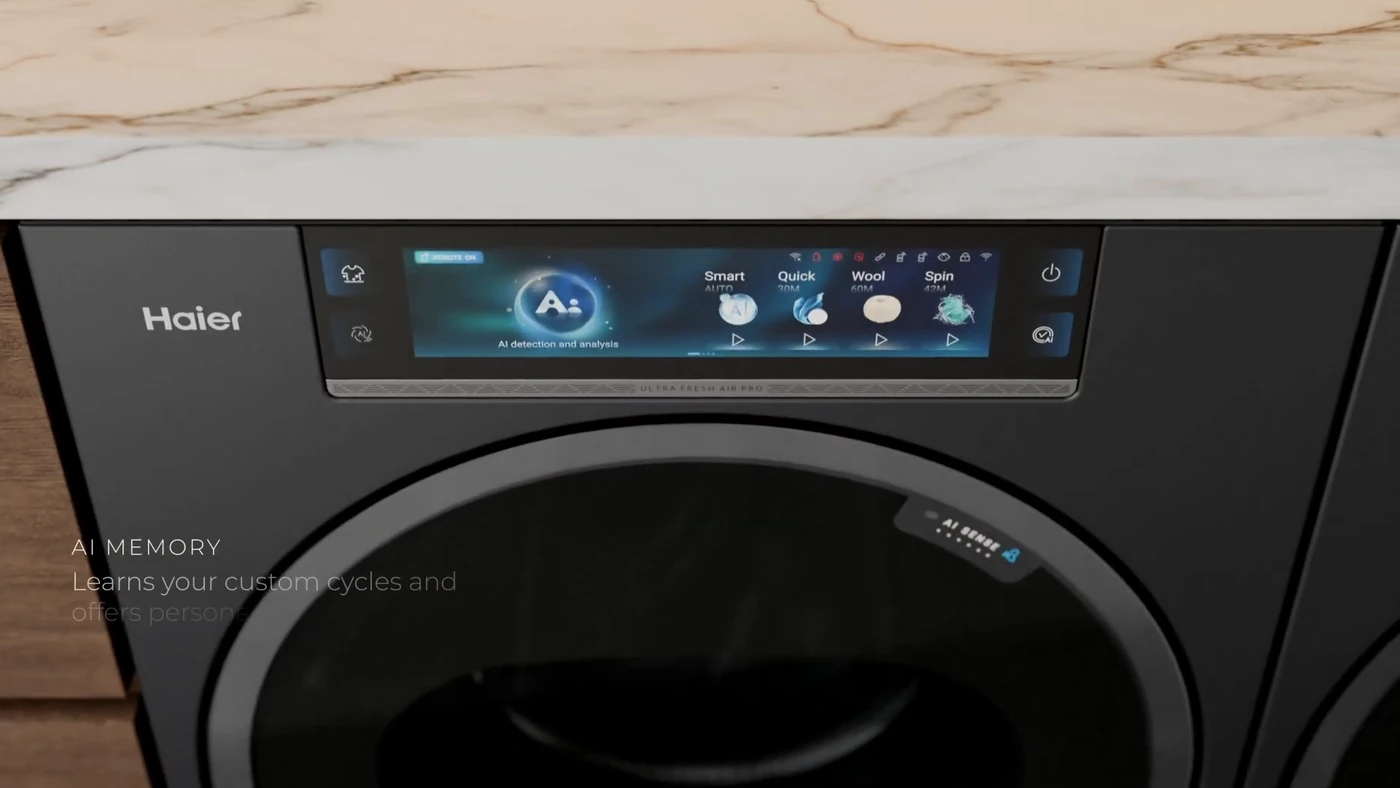 Пральна машина Haier Vision 15 із сенсорним екраном на передній панелі