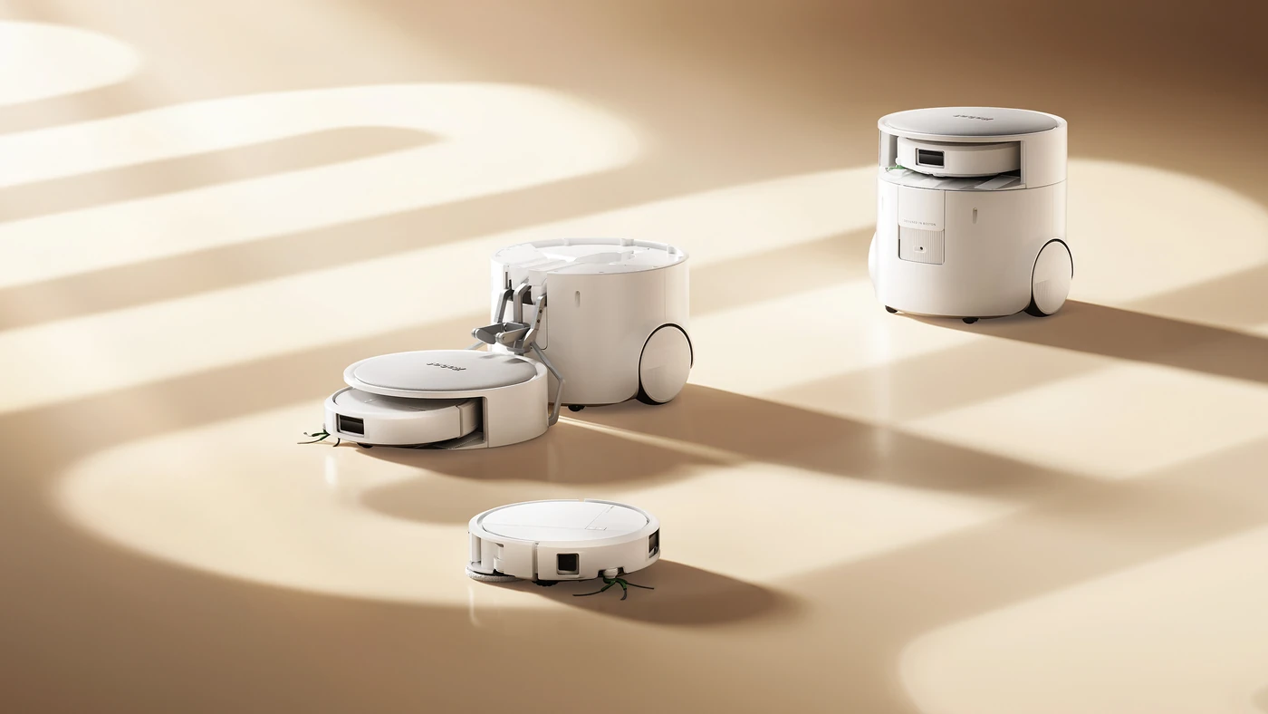 Прототип iRobot Roomba Duo, великий робот опускає маленький механічною рукою