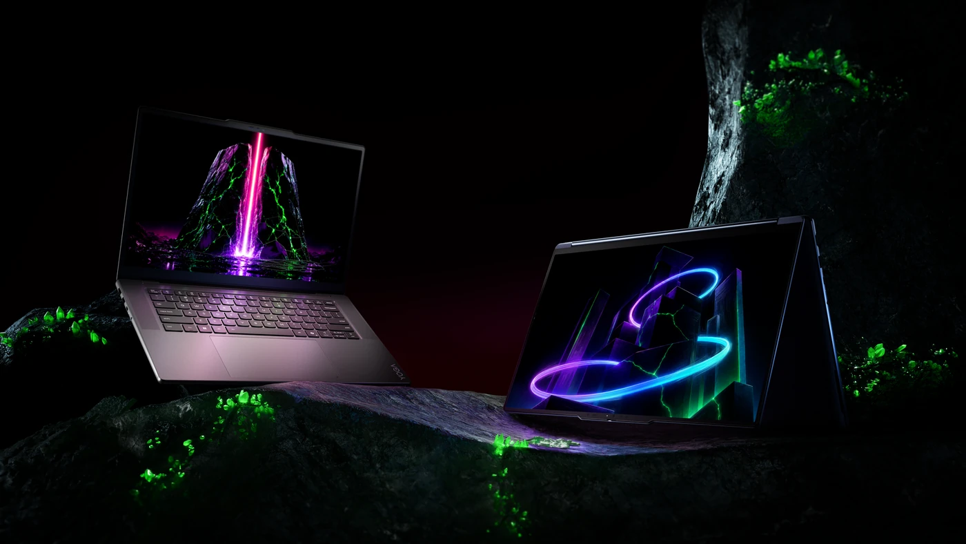 Ноутбук Lenovo Yoga Pro 9n і трансформер Yoga 9n 2-in-1, складений «наметом»