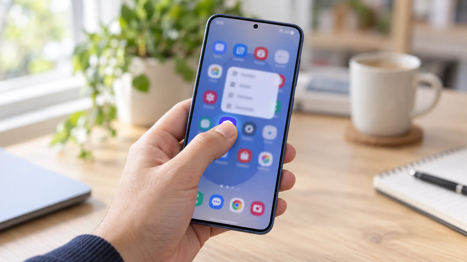 На смартфоні Galaxy довго натискають на іконку застосунку