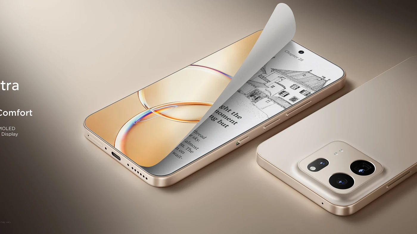 Смартфон TCL P80 Ultra з увімкненим чорно-білим режимом читання на екрані