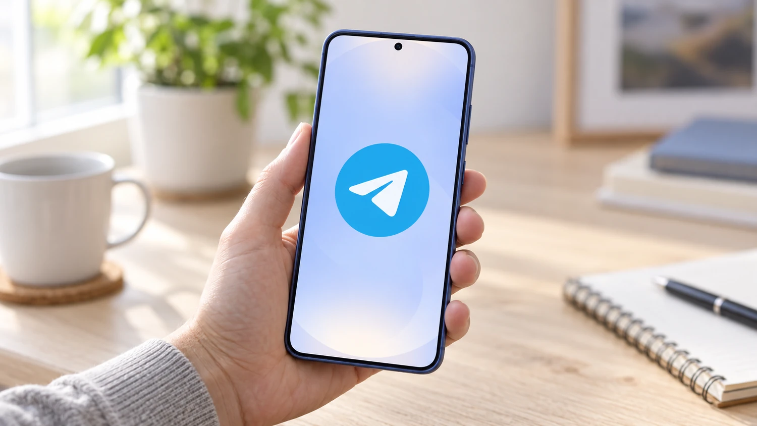 Смартфон Galaxy відкриває Telegram